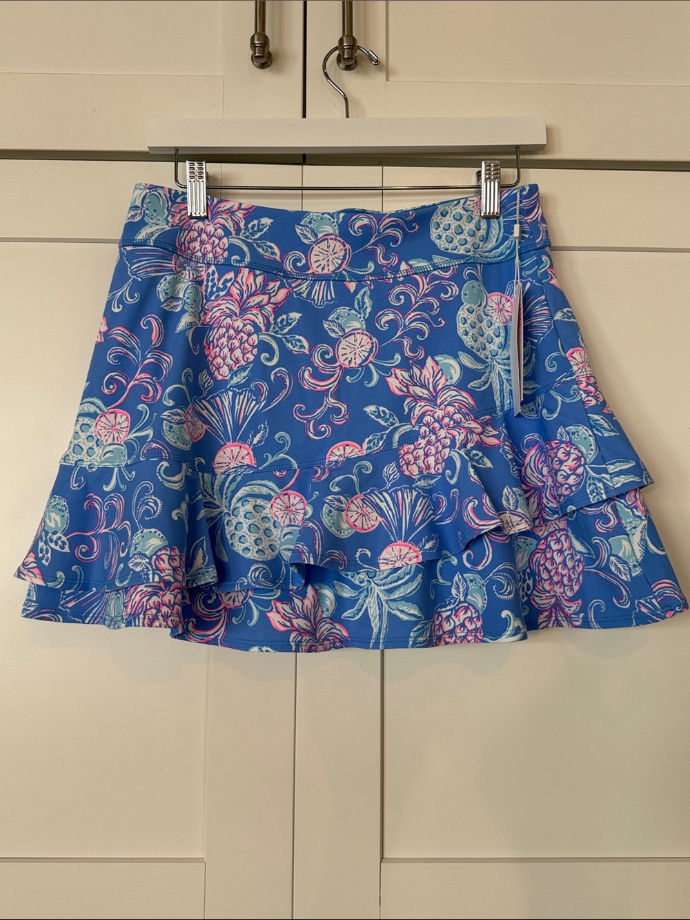Lilly Pulitzer Blue Tropical Pineapple Ruffle Skort